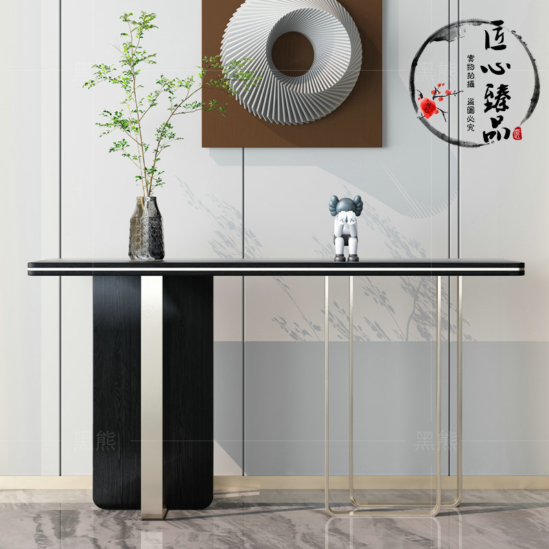 Modern minimalist new Chinese-style porch table entry into the home against the wall foyer bar case end view platform light luxury minimalist decoration porch table