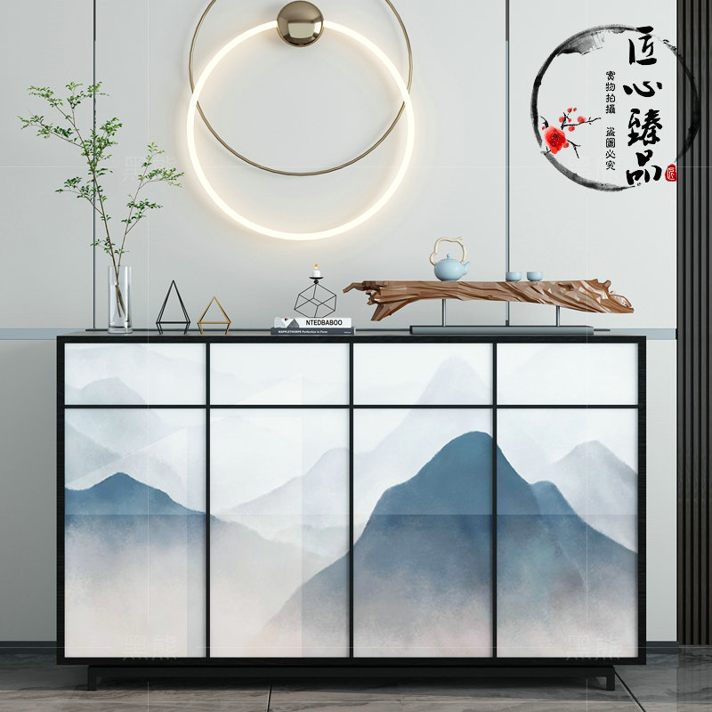 Modern minimalist new Chinese style entrance cabinet hotel painted dining cabinet storage cabinet aisle cabinet living room shoe cabinet decorative cabinet