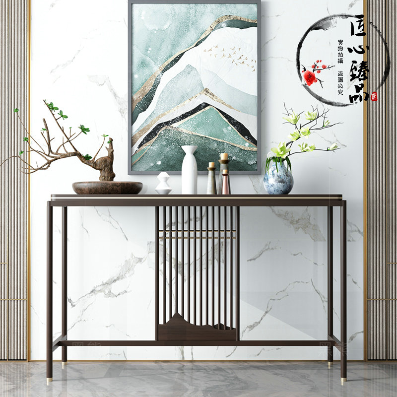 Modern minimalist new Chinese style porch table with zen for table porch table decoration into the end view table wall side table