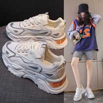 Spring new 0214 old daddy shoes women sneakers thick bottom 100 lap CK805