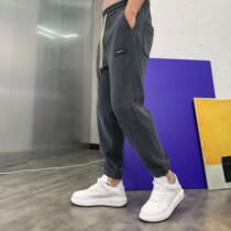 Light tide clothing persistent men's autumn and winter new boao velvet casual pants close elastic waist 2830#