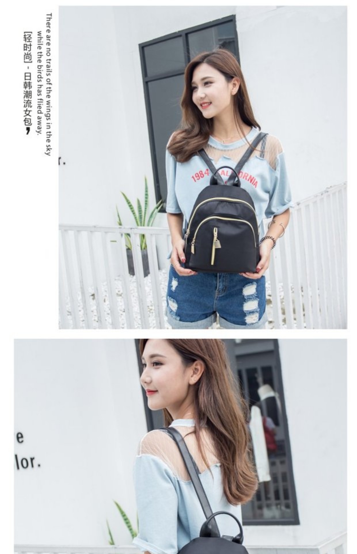 Ba lô túi xách Hàn Quốc phiên bản thời trang mini hoang dã 2018 mới wave Oxford vải canvas nữ ba lô balo nữ cá tính