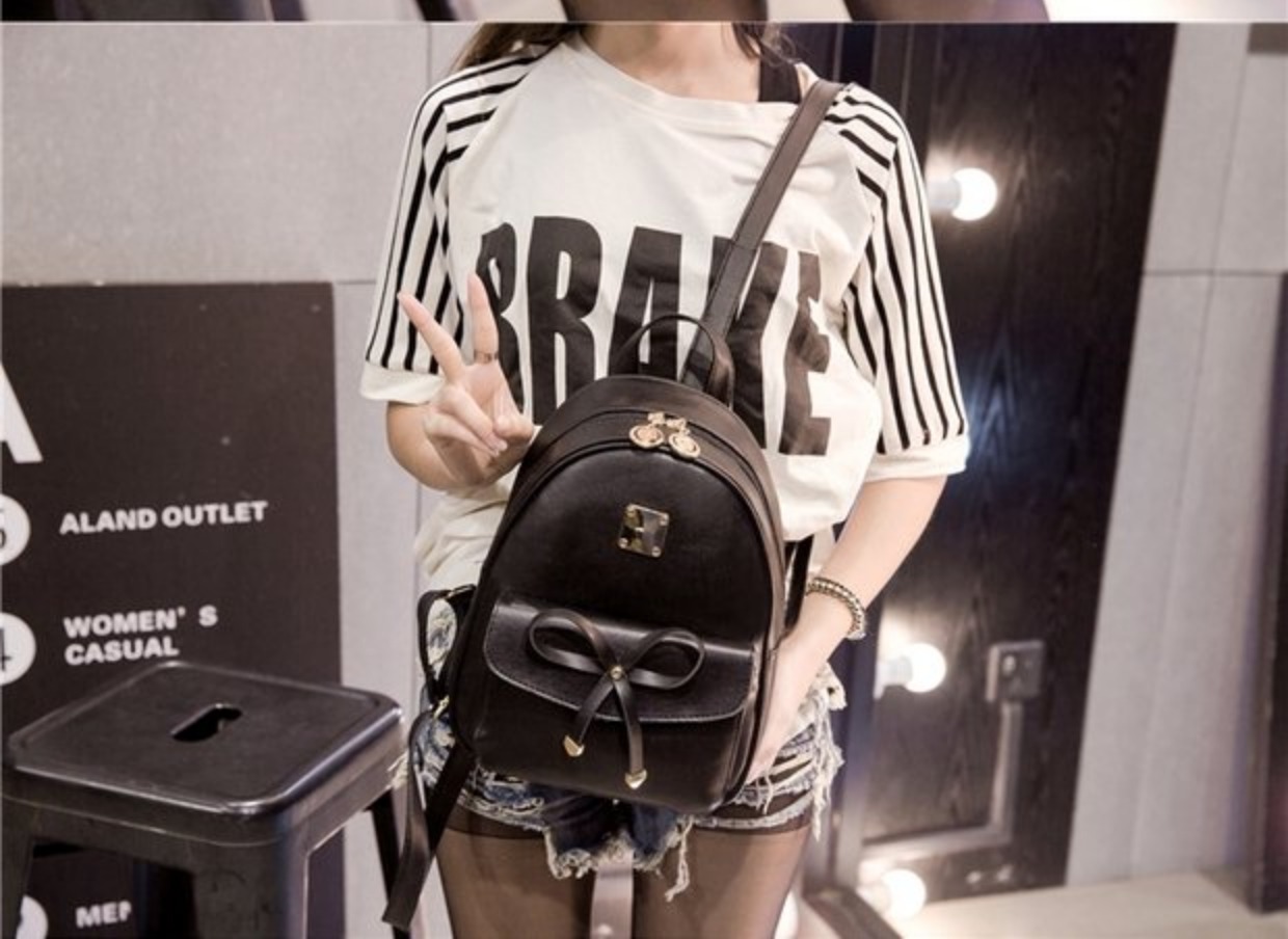 Ba lô nữ phiên bản Hàn Quốc 2019 mới đại học phong cách thời trang giản dị mini pu da ba lô hoang dã túi sinh viên - Ba lô balo da nữ