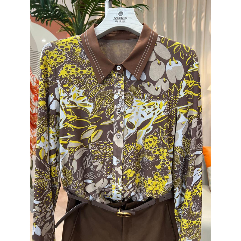 Middle-Aged Mother's Long-Sleeved Shirt 2026 New Style Women's Plus Size Mesh Shirt for Fat Women, Light Luxury High-End Feel, Body-Covering Top