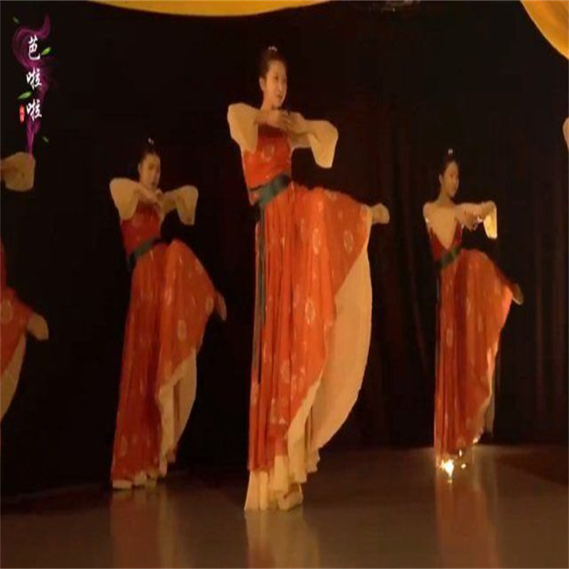 китайский костюм 古典舞演出服女现代飘逸中国风连衣裙新款大气开场舞蹈服装大摆裙