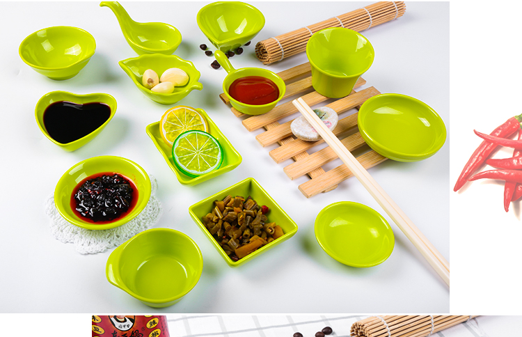 A5 melamine món ăn nhỏ nhà hàng dấm món ăn nước tương món ăn món ăn sáng tạo món ăn sáng tạo đồ ăn nhẹ melamine bộ đồ ăn bộ chén đĩa