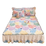 Стеганый хлопковый комплект, покрывало, пододеяльник, 4 предмета, увеличенная толщина