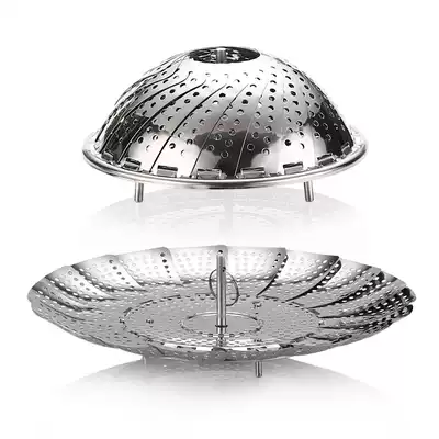 Stainless steel steamer folding steamer steamer steamer steamer electric rice cooker universal versatile multi-function steamed buns artifact