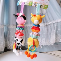 New baby animal music bell stroller pendant bed hanging bell plush toy soothing baby toy