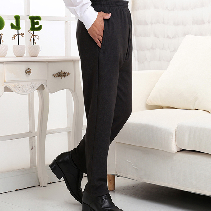 Ông già quần nam mùa đông cộng với nhung dày cha già Quần cotton 60-70-80 tuổi mặc ông nội co giãn giản dị quần thể thao