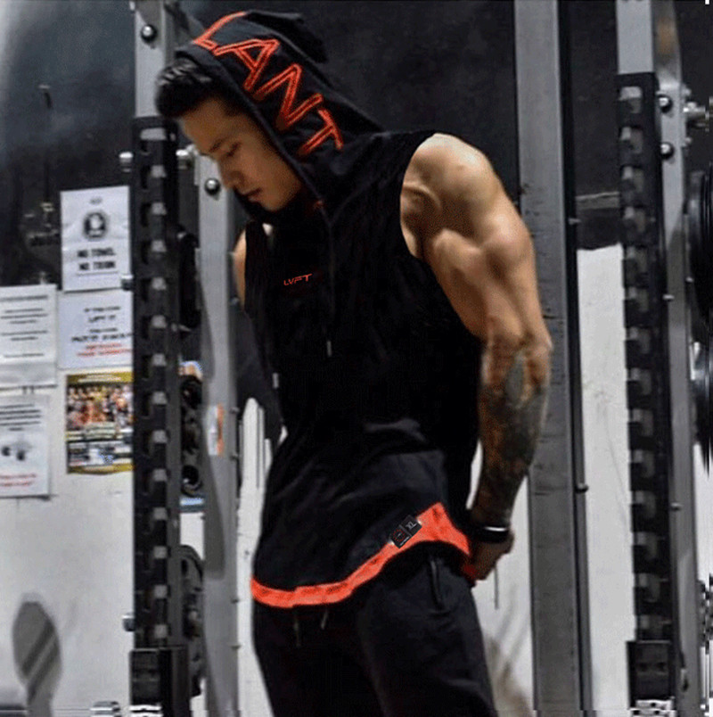 Cơ bắp tập thể dục brothers thể thao vest nam ngoài trời mùa hè không tay trùm đầu vest lỏng hoodie phần mỏng áo len áo thun thể thao adidas
