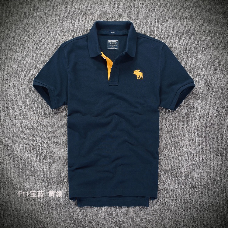 Áo sơ mi nam mùa hè Mỹ giản dị AF ve áo ngắn tay POLO áo sơ mi hươu nửa tay áo thun màu rắn XL áo thun polo
