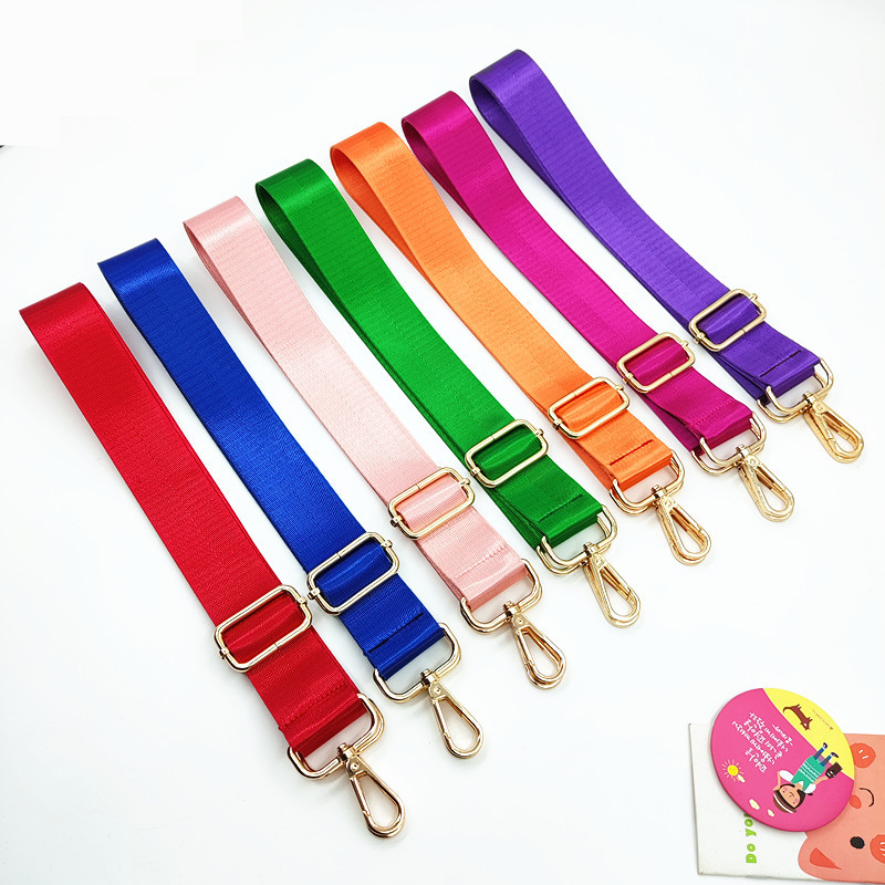 Nylon Solid Color Bag Strap Adjustable Colorful Wide Shoulder Strap Crossbody Bag Long Shoulder Strap Macaron Crossbody Bag Strap Backpack Strap