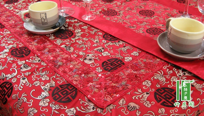 Zhuyue Pavilion Jianjin Satis Satal Table Cloth Wedding Table Table Vải Big Red Dee khan trải bàn khăn trải bàn nhà hàng