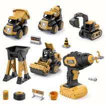 Kit assembling puzzle toy for the engineering car suit of the disassembly and disassembly of the children