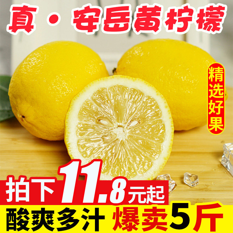 Sichuan Angyue Yellow Lemon Fruit Fresh Peel Thin Level 5 Catties When Season Pepsily Lemon Whole Box of Lemon Zest
