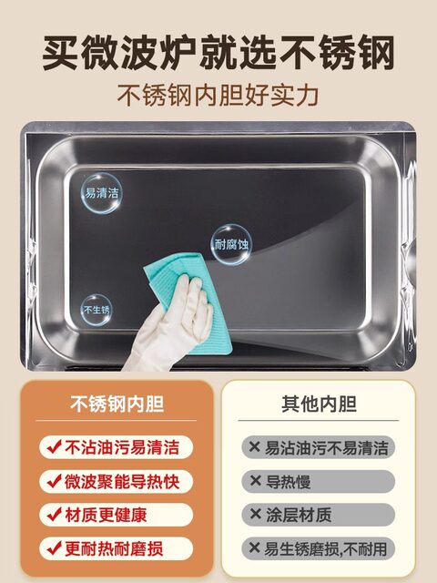 Galanz Household Stainless Steel Microwave Oven 900W Oven Integrated 23-Liter Large Capacity Flat-Panel Light Wave Oven R6B3