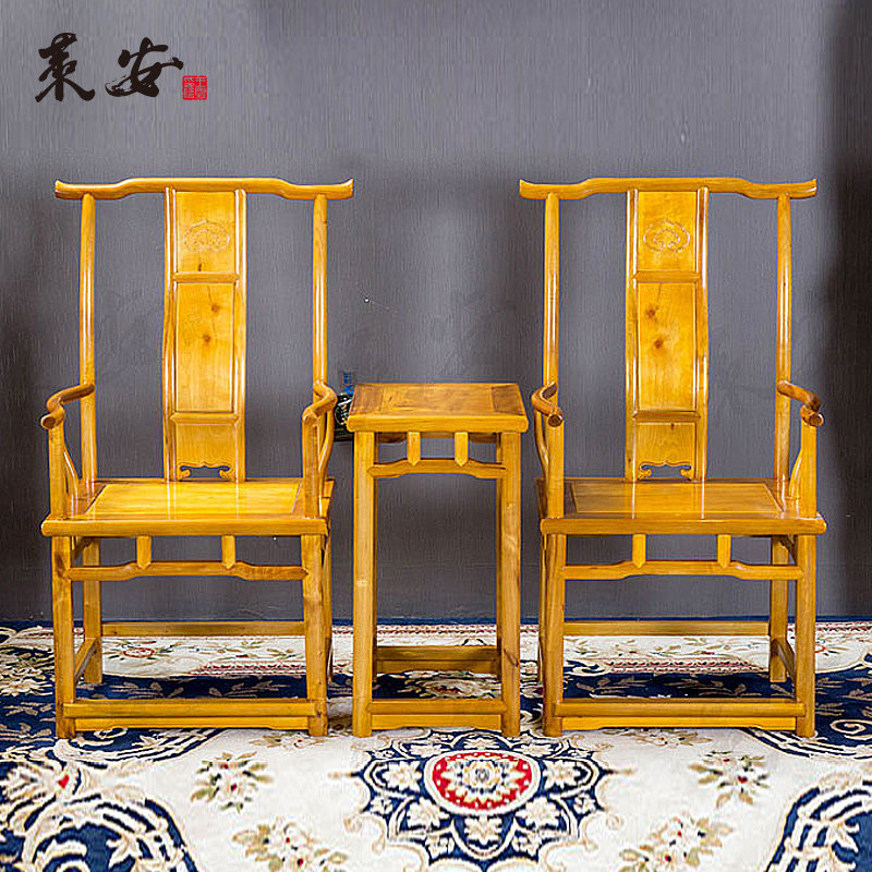 Red Wood Furniture Golden Silk Nan Four-Head Officer Hat Chair Small Leaf Zhen Nan Ming Qing Classical Taiba Casual Chair Solid Wood Chinese-Taobao