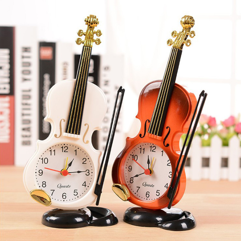 Creative Alarm Clock Girls Elementary School Children Gift Decorations and watches Cello Models Clock Children Small Gifts 2158