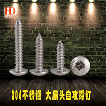 M4 brand national standard 304 stainless steel cross groove large flat head self-tapping cross semicircle head self tapping screw hardware
