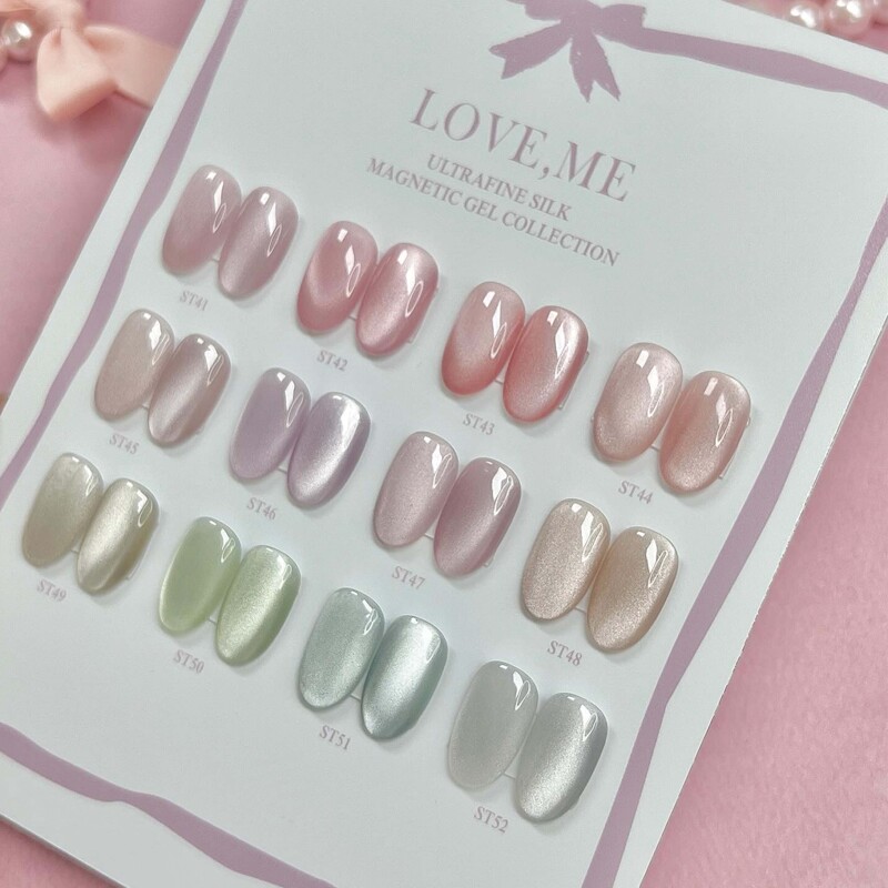 Korean Gentle Pink Hello Star Nail Polish Gel Spring Style Cat's Eye Crystal Nail Art Magnet Sparkling Heart