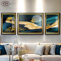 Home living room decoration painting small apartment elk triple painting sofa background wall atmosphere light luxury hanging painting European mural