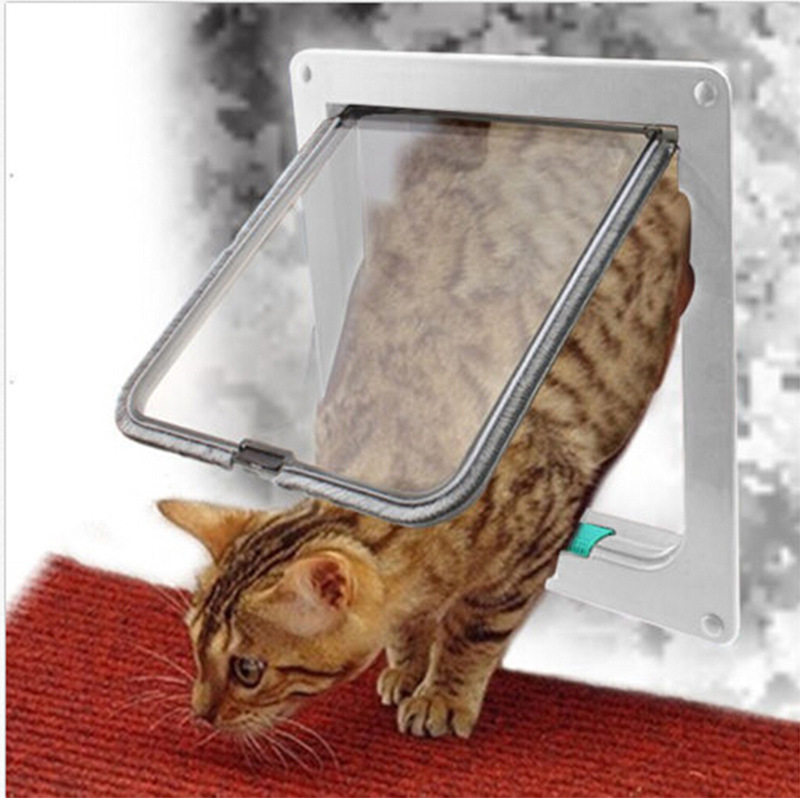 Cat two-way door dog door hole small dog safety plastic can control the direction of free entry and exit pet door installation