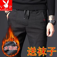 Cửa hàng chính thức của Playboy cộng với quần nhung nam thể thao quần âu mùa thu và mùa đông dày lên quần tây âu