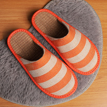 Day Style Spring Autumn Season Lovers Buyi Linen Home Indoor Anti-Slip Deodorant Domestic Cotton Linen Slippers male and female H
