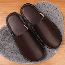 Spring Autumn Season PU Baotou Slippers Female Couples Home Indoor Brief Anti Slip Soft Bottom Mens Room Office Slippers