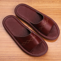 New spring mens slippers Han version Trend 100 hitch in the home Indoor Casual Fashion Summer Real Bull Leather Slippers
