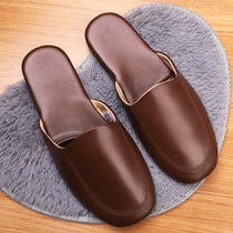 Spring and summer season household full sheepskin slippers Real sheepskin soft mens home home non-slip daily floor slippers