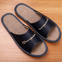 Haining household slippers Female indoor mute non-slip slippers Hemp thick bottom linen slippers lovers home four seasons universal