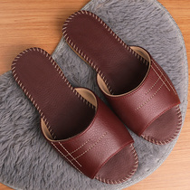 Day Style Home Leather Soft Bottom Spring Autumn Summer Season Universal Pass Scalp Slippers for men and women Indoor Floor Silent Silent