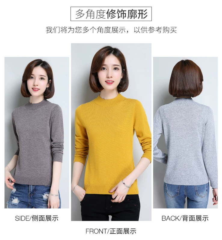 Áo len phụ nữ Hengyuanxiang mùa thu đông - Vòng cổ áo len cardigan nữ