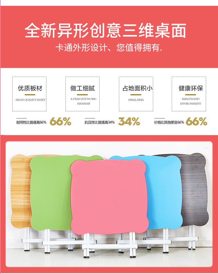 Bàn gấp căn hộ nhỏ đơn giản bàn ăn nhà bàn đơn giản ngoài trời quầy hàng xách tay bàn gấp - Bàn bàn học cho bé bằng gỗ