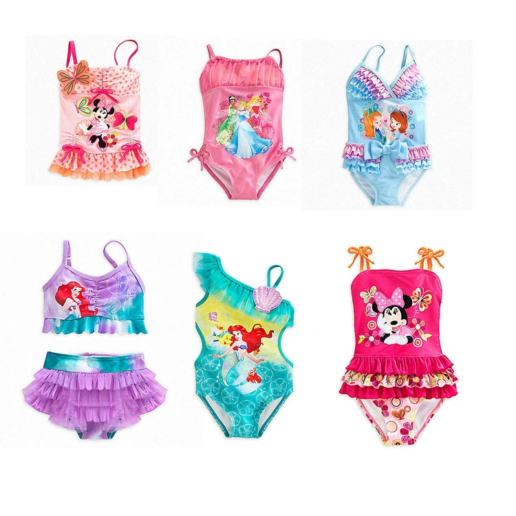 Đặc biệt Spot Disney Chính hãng Công chúa Nàng tiên cá Minnie Girls Chia áo tắm một mảnh phiên bản Mỹ - Đồ bơi trẻ em