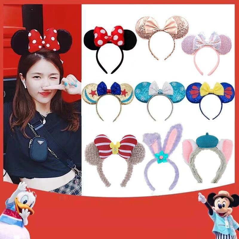 White Snow Princess Hair Adorned Hair Hoop Butterfly Knot Mickey Mouse Minimic Card Cards Sweet Beauty Girl Burst headwear-Taobao