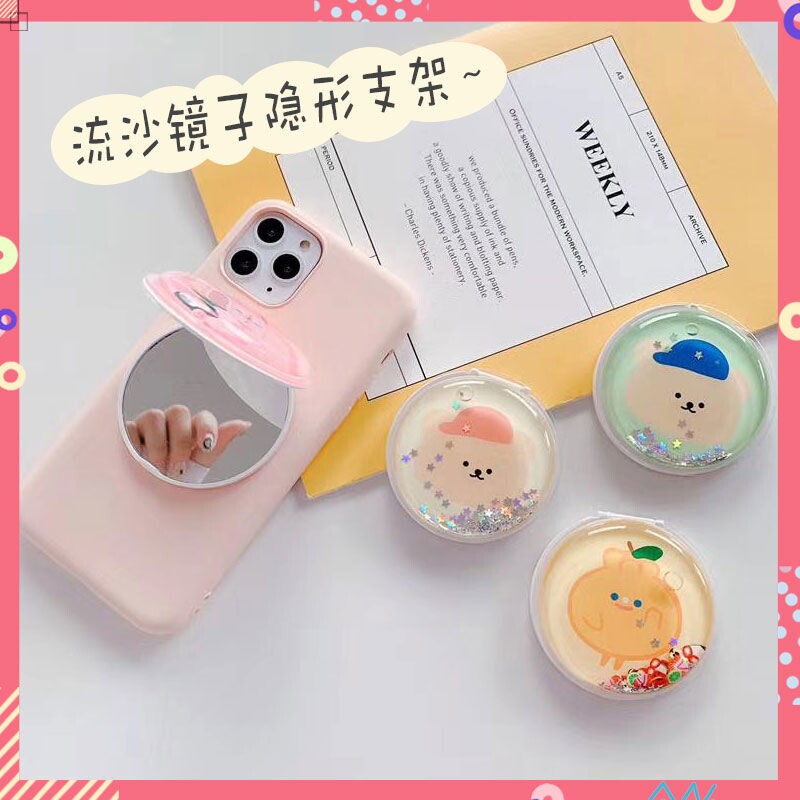 Small Mirror Subnet Red Streaming Sand Makeup Mirror Subphone Bracket New Desktop Support Multipurpose Portable-Taobao on the Stickhand Hull