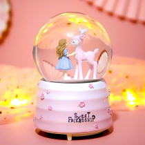 All the way you have Unicorn snow crystal ball music box rotating music box happy birthday gift to girls