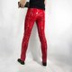 Quan Zhilong same red super bright tight mirror leather pants elastic PU pants sexy nightclub male model ds performance costume