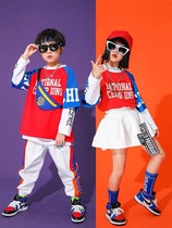 June 1 childrens street dance tide clothing boys handsome hip hop loose short sleeve T-shirt pants suit costume summer