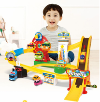 South Korea purchases imported small bus bus track amusement park toy set Tai Road small bus scene toy