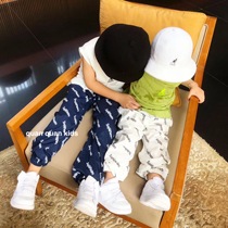 QUANKIDS Boy Summer Ice Silk Cotton Anti-mosquito Pants Thin CASUAL LANTERN LONG PANTS BABY BUNS FEET FOREIGN AIR TIDE PANTS