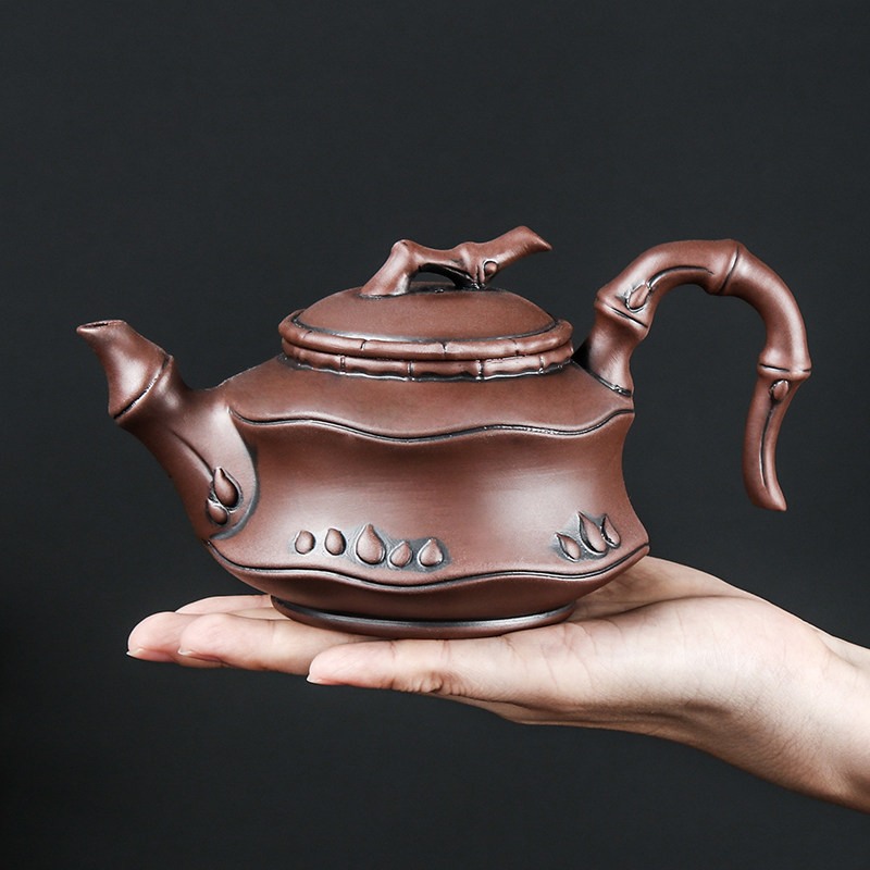 Lixing Purple Sand Pot Big Horn Bend the Shengde no to the teapot Chinese handmade creative side to make tea ware utilitzer utilitum