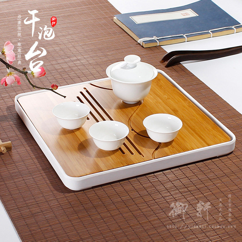 Ceramic Day Style Kung Fu Tea Furniture Home Tea Tray Size Number Bamboo Round Nursery Tray Special Price Brief About Dry Foam Table
