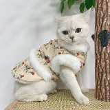 Демисезонная утепленная юбка, жилет, осенний сезон, цветочный принт