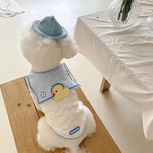 Летняя собачья одежда Тонкая одежда для домашних животных дышащие мультипликационные жилеты для кошачья одежда кошачья одежда бишон