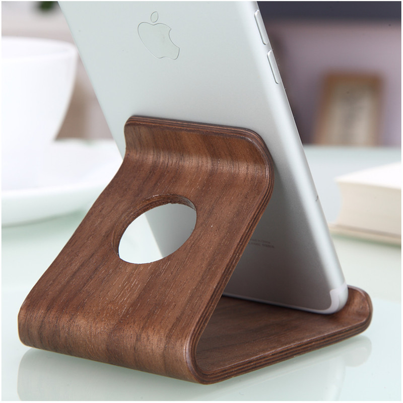 Walnut Wood Phone Stand Charging Display Portable Lazy Storage Wooden Decorative Desktop Ornament Tablet Holder