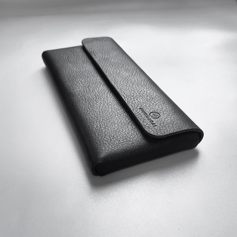 Jiuhuacai Apple 16 Pro Max Phone Case, Horizontal Insertion, Suitable for iPhone 15 First-Layer Cowhide Phone Bag, Simple Men's Business 17 Pro Handmade Full-Cover Anti-Drop Envelope Style Genuine Leather